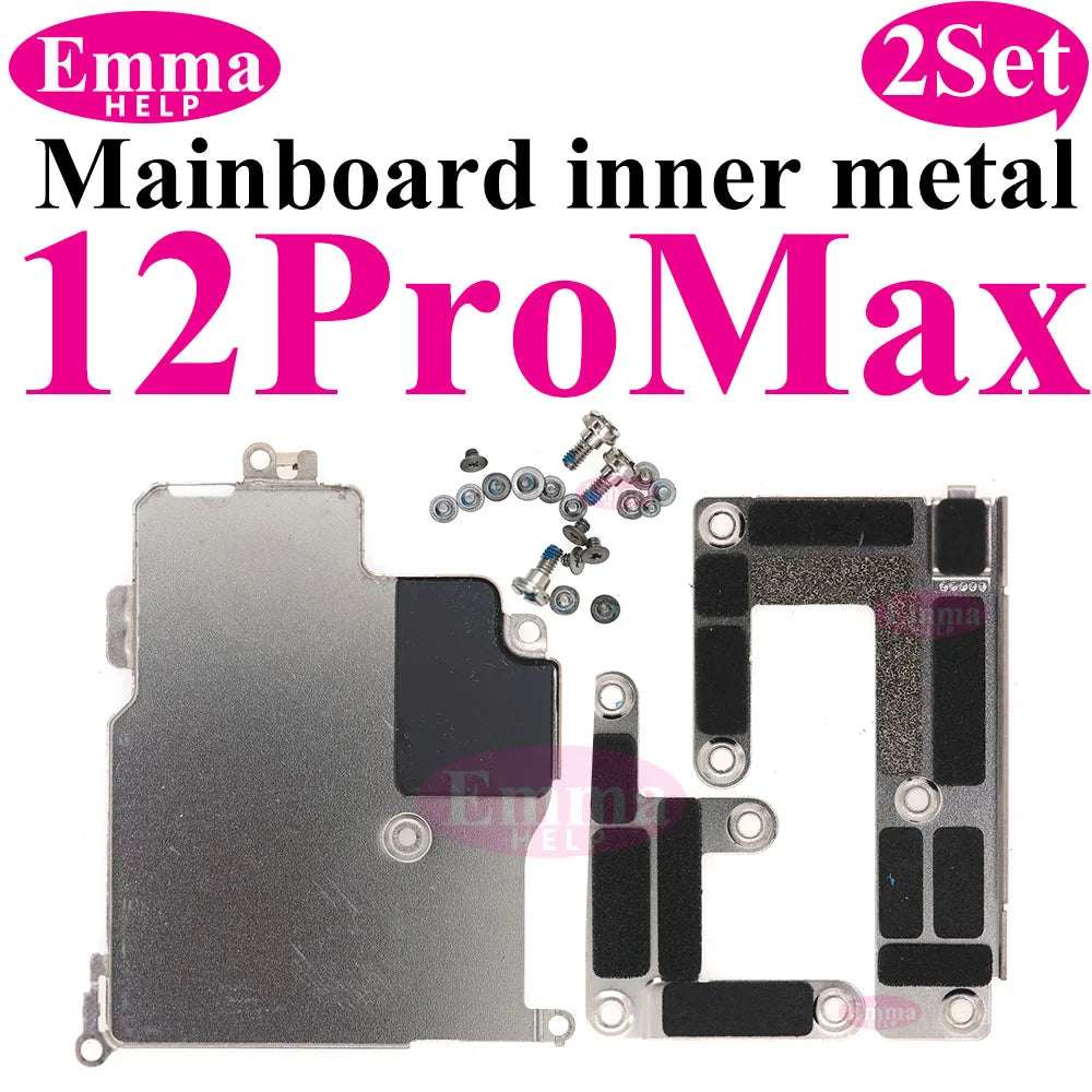 2Set Inner Metal Cover Plate Mainboard inner Iron with Screws For iPhone 13 12 15 Pro Max 14 Plus Bracket Holder Screw Parts