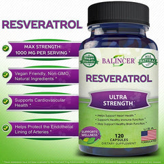 Balincer Resveratrol Capsules Support Cardiovascular Health, Antioxidants, Improve Immunity, and Promote Smooth Skin