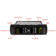 Tire Pressure Monitoring System Temperature Warning New C External Battery Version Sensors Solar TPMS Car Tyre Pressure Monitor