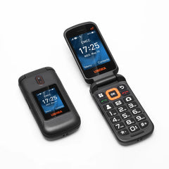 UNIWA V909T 4G Flip Phone Dual Screen Single Nano Cellphone Big Push-Button Mobile Phone for Elderly 2250mAh Russian Keyboard