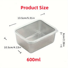 6-Piece Stainless Steel Food Storage Containers Set With Lids - Leakproof, Stackable & Reusable For Camping, Picnics, School