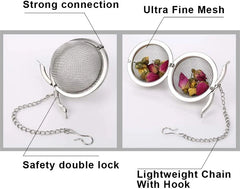 LMETJMA Tea Infuser Stainless Steel Mesh Tea Ball Tea Strainers Tea Infuser Strainer Filters for Loose Tea Herbal Spices JT148