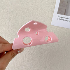 New Solid Color Acrylic Cheese Hair Clips Elegant Women Korean Style Hairpin Funny Food Shark Cawl Clip Girls Hair Accessories