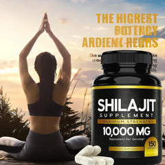10000mg Himalayan Pure Shilajit 150 Capsules - With Fulvic Acid &85+ Trace Minerals Complex For Energy Promoting Hormone Balance