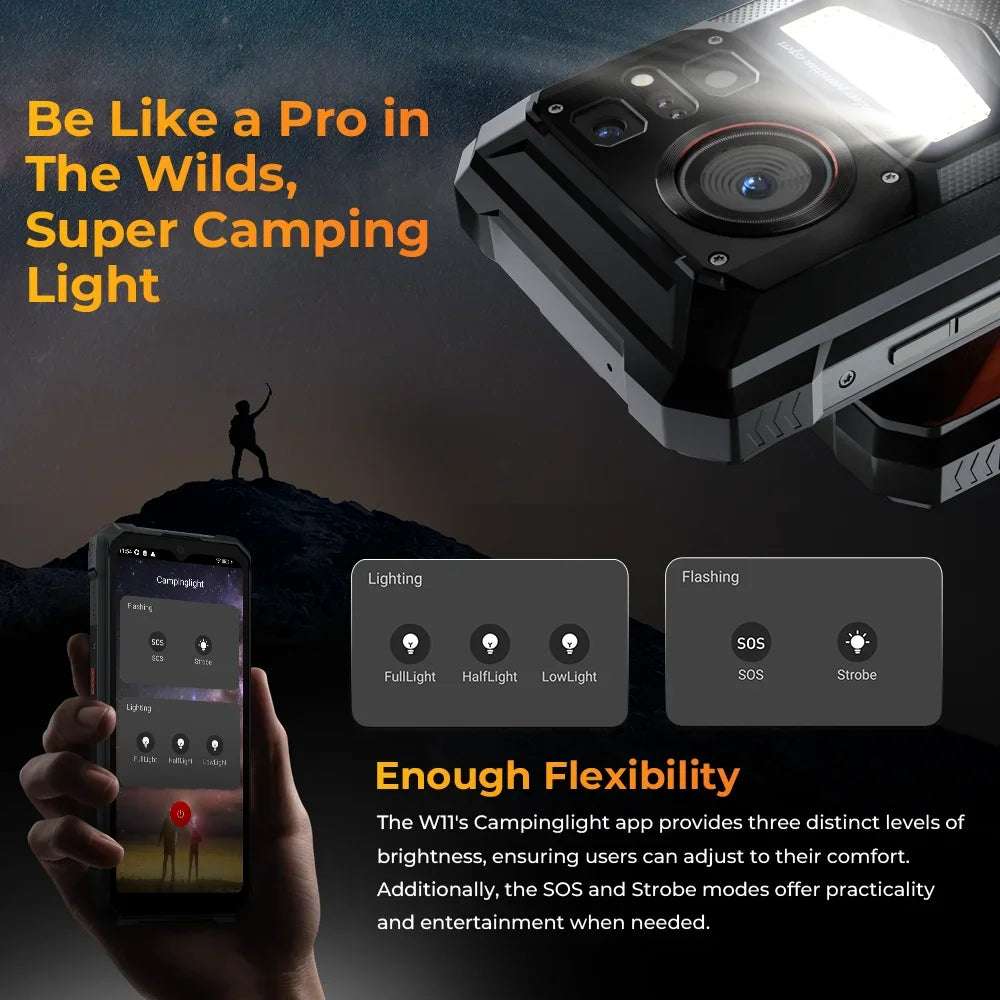 HOTWAV W11 Rugged Phone 6.6'' FHD+12GB+256GB 20800mAh Battery smartphone 64MP Camera Android 13 NFC Mobile Phone
