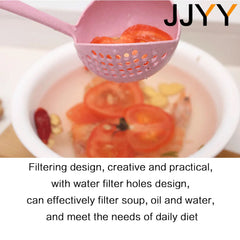 JJYY ملعقة مطبخ 2 في 1 ملعقة بمقبض طويل مصفاة بلاستيكية أدوات مائدة ملعقة وعاء ساخن