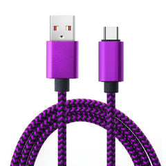 كابل USB من النوع C لمزامنة البيانات 2.4 أمبير سريع الشحن 1 متر 2 متر 3 متر كابل شاحن مضفر من النايلون لهاتف Samsung Huawei Android المحمول