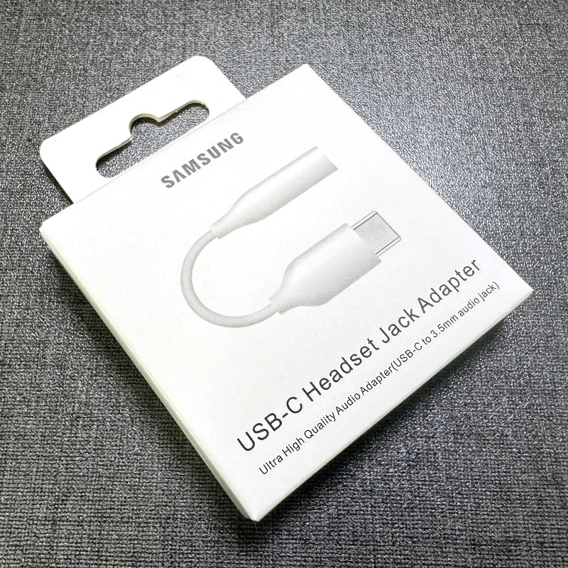 محول USB Type C إلى 3.5 مم AUX من سامسونج كابل سماعة رأس صوت من النوع C لهاتف Galaxy S25 S24 S23 S22 Ultra S20 S21 Plus