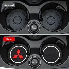 1/2Pcs Car Coaster Water Cup Slot Non-Slip Mat Pad For Mitsubishi Lancer 10 9 EX Outlander 3 ASX L200 Competition Car Styling