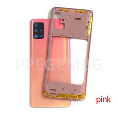 A51 4G A515 For Samsung Galaxy A51 2020 A515F Battery Case Housing Chassis Middle Frame Back Cover + Camera Lens Repair Parts