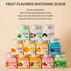 350g Big Bottle Body Skin Scrub Deep Cleansing Face Exfoliating Hydrating Scrub Fruit Scented Mud Exfoliating Gel Body Lotion