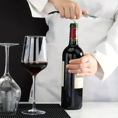1pc Premium Stainless Steel Wine Bottle Opener - Multi-Functional Cork Screw & Beer Cap Remover for Bar, Kitchen, Home Use