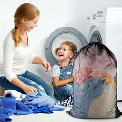 Large Size Laundry Mesh Bag Solid Color Drawstring Laundry Bag Anti-snagging Anti-deformation Mesh Clothes Washing Bag 60x90cm