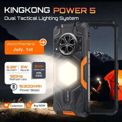 Cubot kingkong power 5, Rugged Smartphone Android 15, 15300mAh Battery, 6.88" 120Hz Screen, 16GB RAM (6+10), 128GB ROM, MTK G100