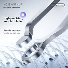 1Pc Stainless Steel Manual Round Head Nose Hair Clip Travel Portable Sharp Nose Hair Cleaning Tool