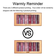 6 Colors Gold Bar Tube Lipstick Matte Texture Pearlescent Glitter Velvet Lipstick Valentine's Day Gift 6PCS