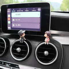 Car Accessories Cute Cartoon Couples Action Figure Figurines Balloon Ornament Auto Interior Dashboard for Girls Gifts