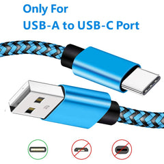 كابل USB من النوع C لمزامنة البيانات 2.4 أمبير شحن سريع لهاتف Samsung Huawei Android المحمول بطول 1 متر و2 متر و3 متر كابل شاحن من النايلون المضفر