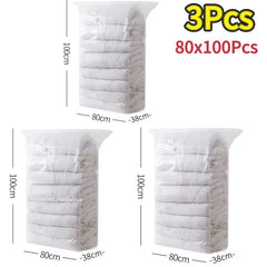 Vacuum Storage Bags No Need Pump Large Plastic Storage Bags for Storing Clothes blankets Compression Empty Bag Travel Accessorie