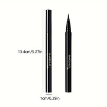 Black liquid eyeliner pens shown side by side with fine brush tips