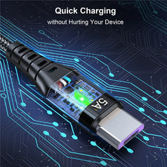 كابل USB صغير 5A من USLION كابل شحن سريع USB إلى Micro USB 2.0 سلك شحن Android لهاتف Samsung Galaxy S7 S6 Note