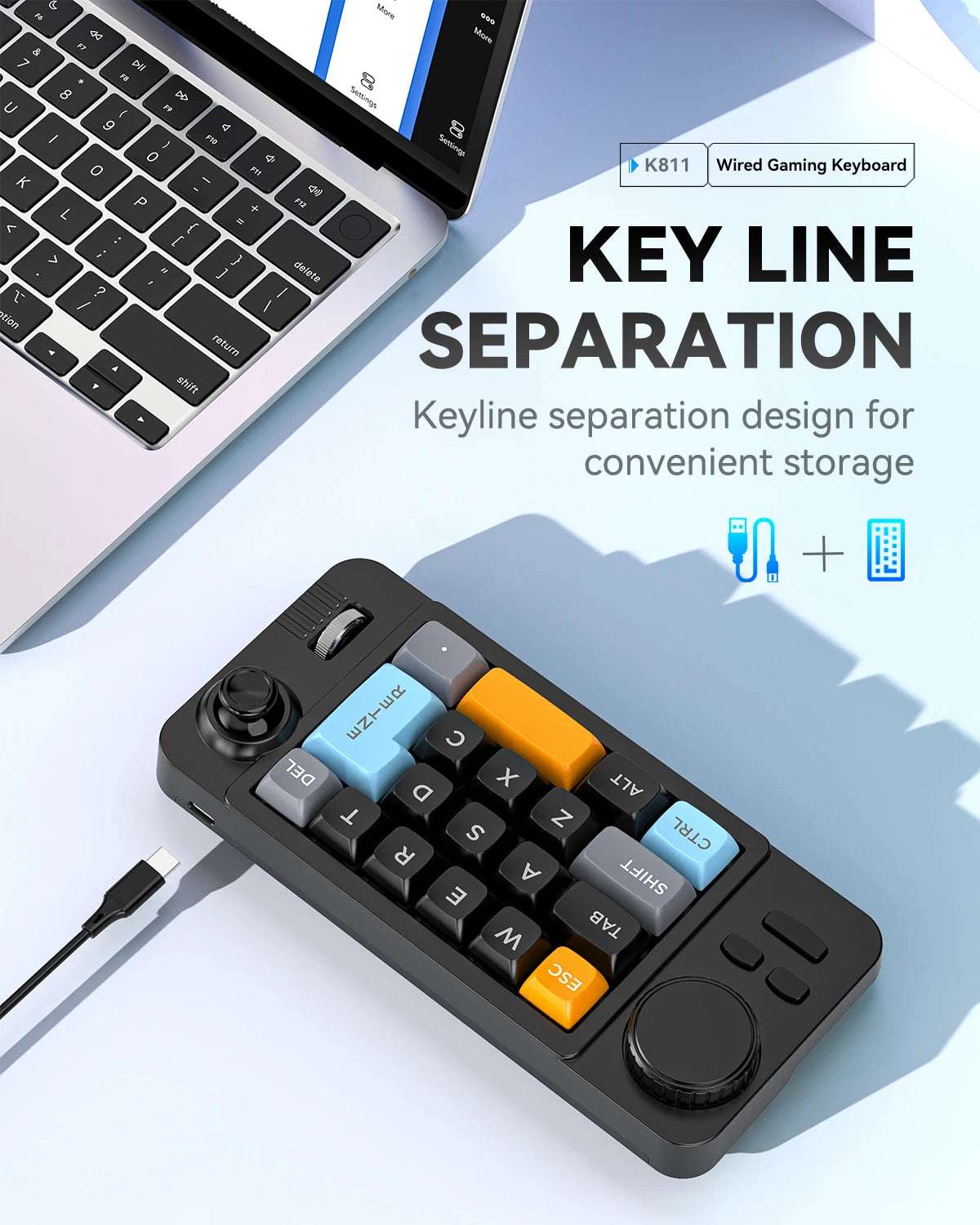 Hot Swap Wired Mechanical Keyboard with Volume Scroll Jostic 19Keys Programmer Keypad for Computer Laptop