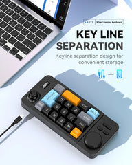 Hot Swap Wired Mechanical Keyboard with Volume Scroll Jostic 19Keys Programmer Keypad for Computer Laptop