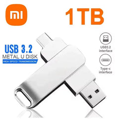 محرك أقراص فلاش USB 3.2 من شاومي بسعة 16 تيرابايت، بطاقة ذاكرة معدنية عالية السرعة، محرك أقراص فلاش، محرك أقراص فلاش، عصا مقاومة للماء