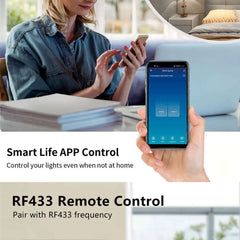 Tuya US WiFi Smart Wall Switch RF433 1/2/3/4 Gang No Neutral Wire Touch Sensor LED Light Switches Smart Home Alexa Google Home