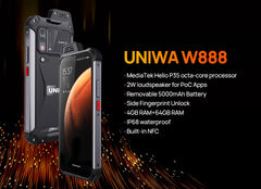 UNIWA W888 MT6765 Helio P35 Octa Core 4GB+64GB ATEX Explosion IP68 Smartphone Andriod11 6.3“ HD Screen  5000mAh NFC Mobile Phone