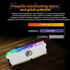 مجموعة ذاكرة الوصول العشوائي Bestoss Memoria RAM RGB DDR4 8GB 16GB 32GB (2x16GB) 3200 3600MHz 288pin 1.2V DIMM RAM لأجهزة الكمبيوتر المكتبية