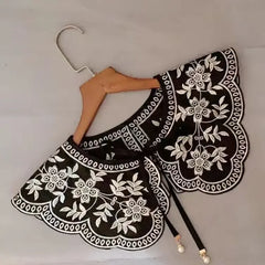 Women Shrugs Lace Hollow Out Female Summer Casual All-match Shawls Simple Scarf-collar Sleeveless Knitted Tops Korean Style Chic