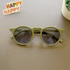 2023 New Children Round Solid Frosted Sunglasses Kids Outdoor Sun Protection Acrylic UV400 Glasses Boys Girls Polarized Glasses