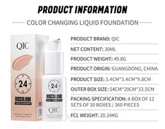 Temperature-Changing Foundation Long-Lasting Waterproof Temperature Changing Liquid Foundation Unisex Daily Portable Travel Size