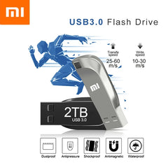 محرك أقراص فلاش شاومي 2 تيرابايت USB 3.0 صغير عالي السرعة معدني بندريف 1 تيرابايت 512 جيجابايت محرك أقراص محمول مقاوم للماء لتخزين الذاكرة U Disk
