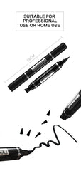 Dual-Ended Stamp Eyeliner Pen, 2-in-1 Waterproof and Smudge-Proof Black Eyeliner with Triangular Tip, Long-Lasting Precision