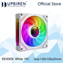 مروحة هيكل الكمبيوتر UPSIREN UF-1 PRISM 4 PRO 12 سم ARGB 4 Pin PWM مروحة تبريد هادئة 12 فولت حجم هواء كبير 45.2 CFM / 600-1500 دورة في الدقيقة