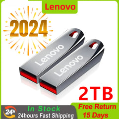 محرك أقراص فلاش USB 3.0 عالي السرعة من لينوفو بسعة 2 تيرابايت، محرك أقراص محمول معدني بسعة 1 تيرابايت و512 جيجابايت و256 جيجابايت للتلفزيون والسيارة والهاتف والحاسوب PS5