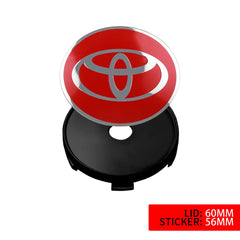 56/60mm Car Wheel Hub Center Cap Aluminum Metal Logo Stickers For Toyota Rav4 Corolla Camry Aqua Auris Cross Yaris TRD Prius GR