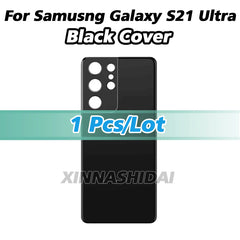غطاء خلفي للبطارية لهاتف Samsung Galaxy S21Ultra SM-G998B SM-G998U مع زجاج للكاميرا
