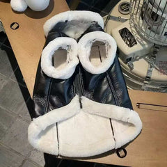 Pet Dog Jacket Autumn/Winter Thick Velvet Leather Sleeveless Vest Jacket Tank Top Integrated Coat Puppy Clothes for Small Dogs