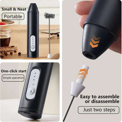 UPGRADED Electric Coffee Frother/MILK Whisk+Egg Beater MINI Food Blender USB Rechargeable Handheld Three Speeds Espresso Tools