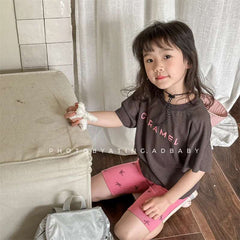 2025 Summer New Children Short Sleeve T Shirts Fashion Letter Print Boys Girls Casual T Shirts Baby Loose Tops Kids Tee Clothes