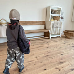 7030-1 Children Pants autumn boys and girls loose leg pants children harem cotton printed pants girl's pants