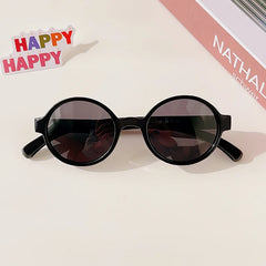 2023 New Kids Cute Checker Panel Color Round UV400 Sunglasses Baby Girls Outdoor Sun Protection Sunglasses Children Sun Glasses