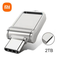 محرك أقراص فلاش USB Type-c 2 في 1 من شاومي بسعة 2 تيرابايت 3.2 بوصة، نقل عالي السرعة، قرص معدني مقاوم للماء، عالمي للهواتف المحمولة والكمبيوتر