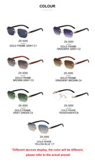 Vintage Square Rimless Sunglasses Men 2025 Luxury Brand Trendy Frameless Punk UV400 Eyewear Anti Blue Light Prescription Glasses