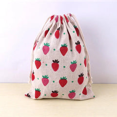 Pet Toys & Snacks Storage Cotton Linen Fabric Pouch Drawstring Bag Cute Kids Travel Cloth Shoes Storage Bag Makeup Case Gift Bag