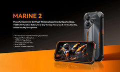 Blackview OSCAL Marine 2 Rugged Phone 8GB RAM 256GB Smartphone AI 11000mAh Battery 6.56 " HD+Display Unisoc T61 Android 15 NFC