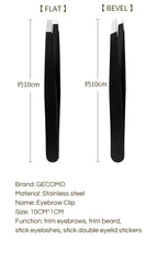 CNK  Wholesale  Stainless Steel Black Eyebrow Tweezer with Slant and Flat Point Beauty Tools for Eyebrows & Ingrown Hair Removal